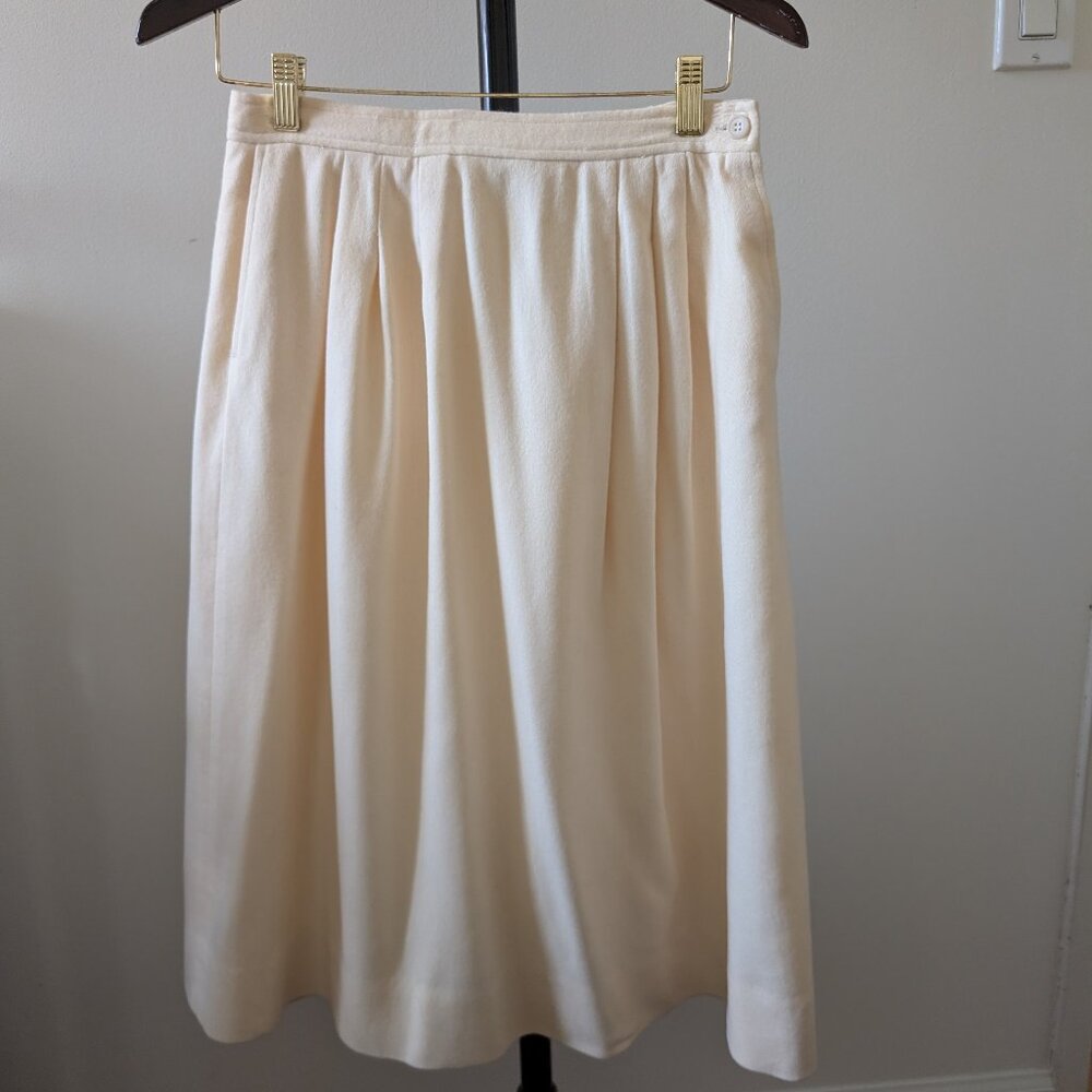 Vintage 100% Wool White Skirt